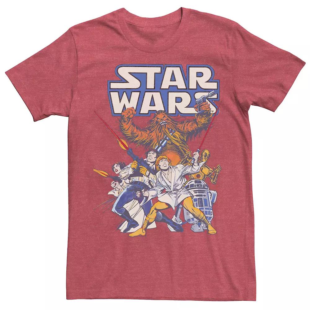 Men's Star Wars Hero's Group Shot Vintage Poster Tee,  Product Image