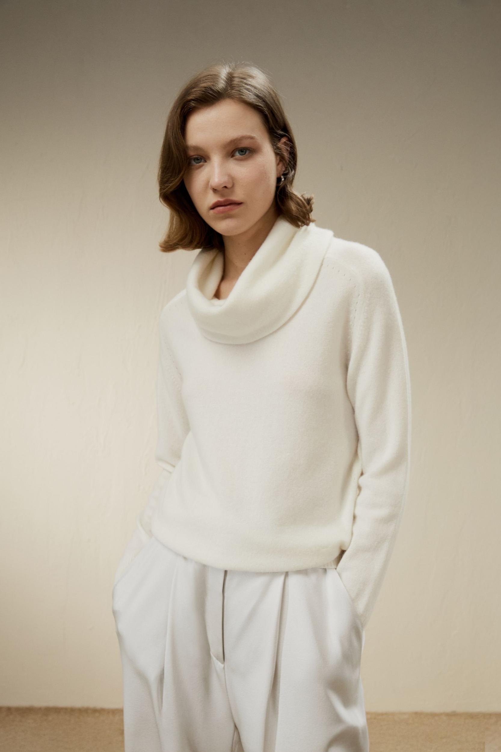 Cashmere Cowl Neck Sweater Product Image