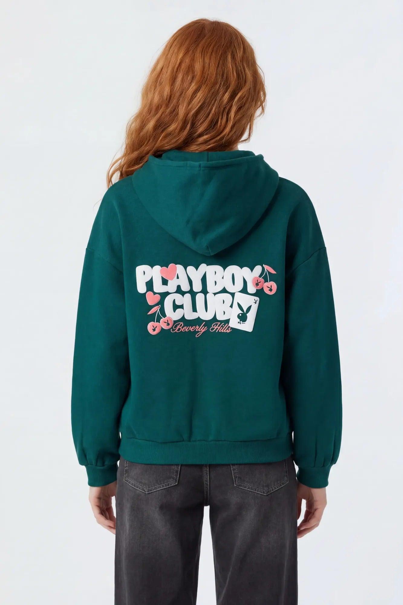 Playboy Graphic Boxy Zip-Up Hoodie Female Product Image