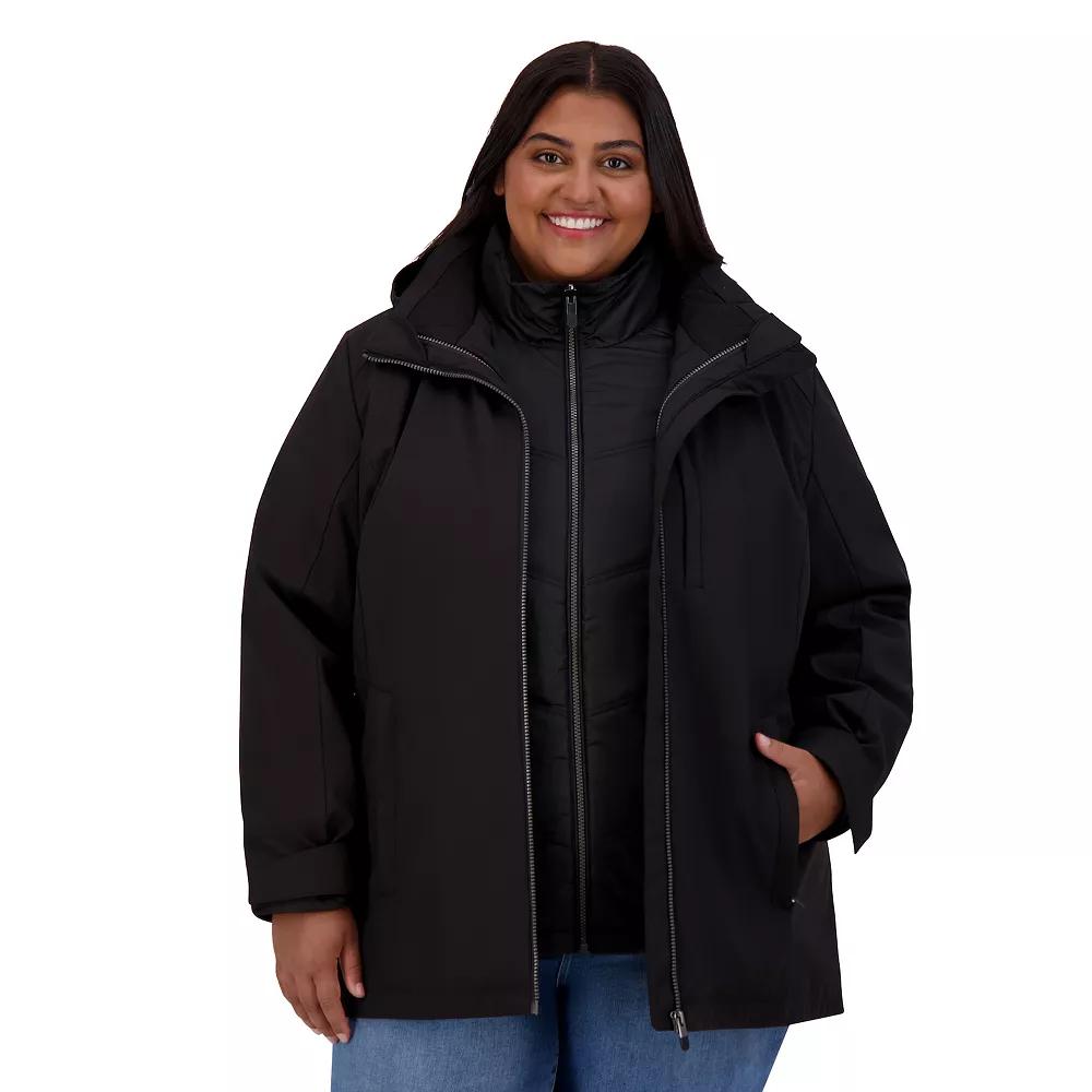 Plus Size ZeroXposur Deonna 3-in-1 Systems Jacket, Women's, Size: 1XL, Black Product Image