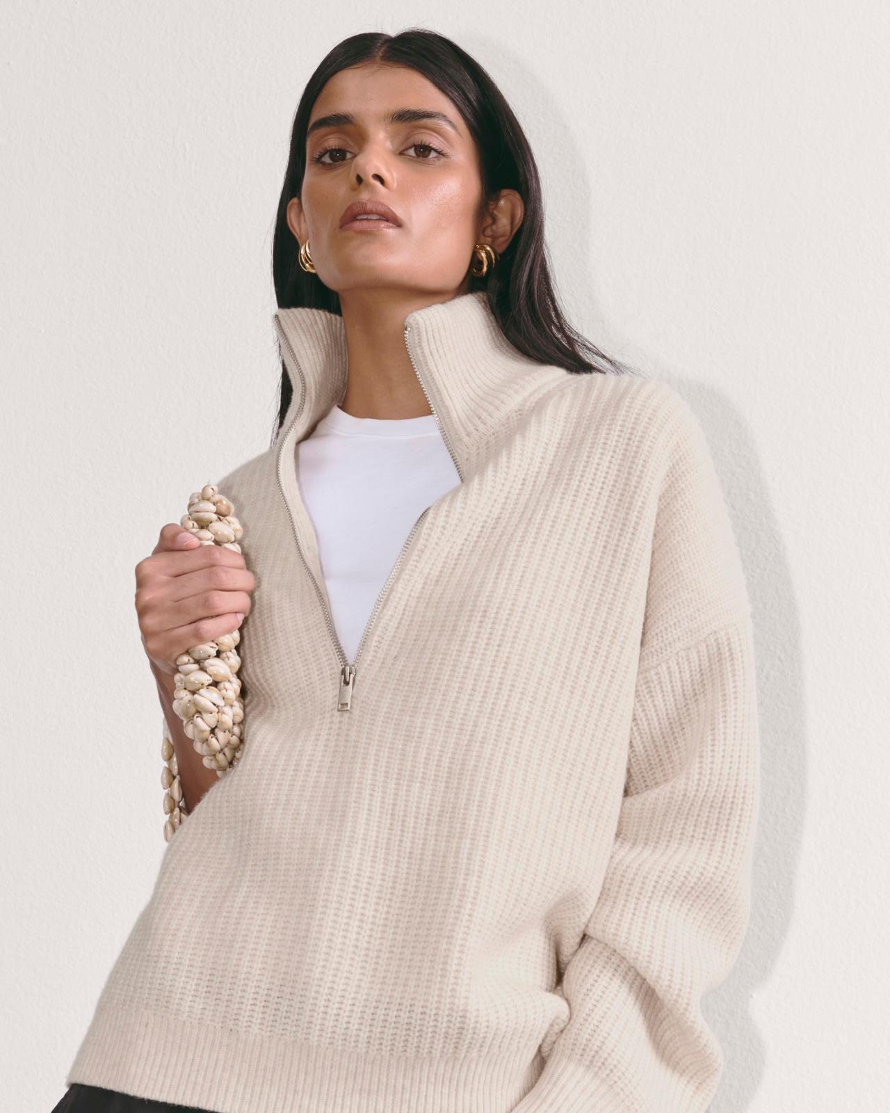Womens Half-Zip Sweater in Luxe Merino by Everlane Product Image