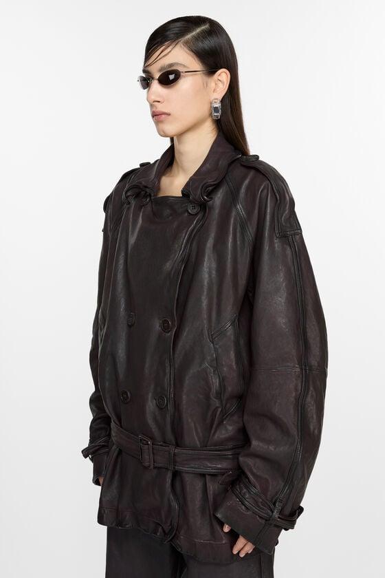Belted leather jacket Product Image