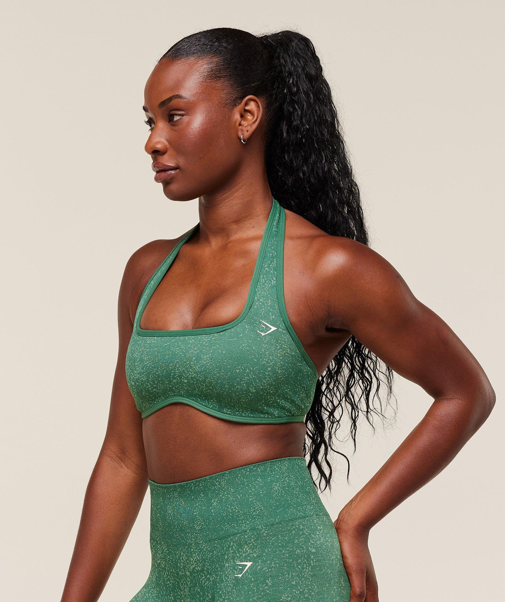 Gymshark Adapt Fleck x Whitney Halterneck Sports Bra - Soft Brown/Chestnut Pink Female Product Image