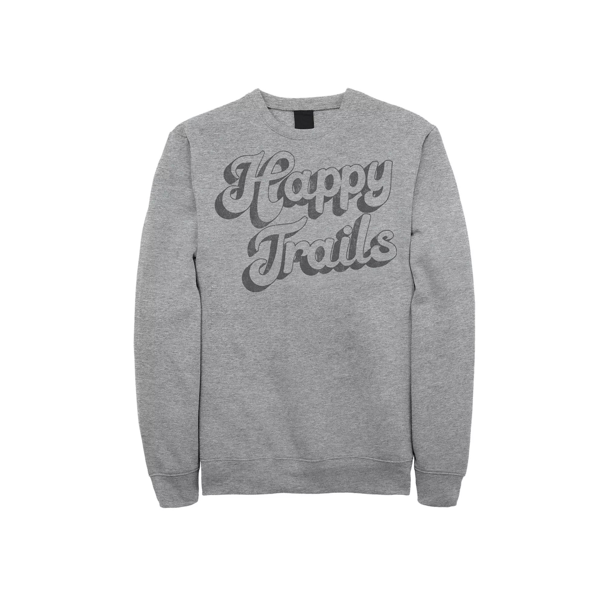 Men's Fifth Sun "Happy Trails" Script Outline Sweatshirt, Size: Large, Athletic Grey Product Image