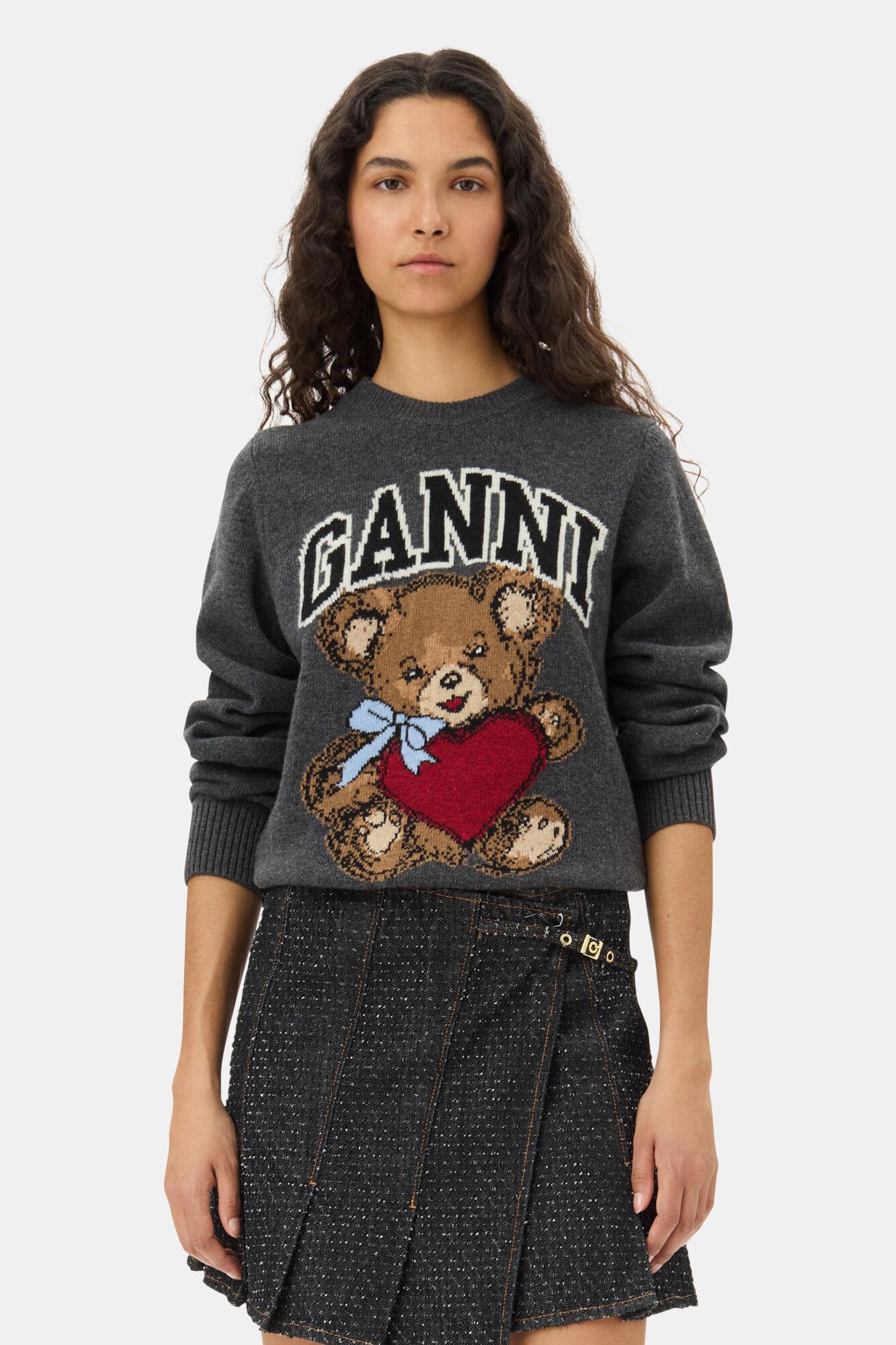 Dark Grey Graphic Bear Sweater Product Image