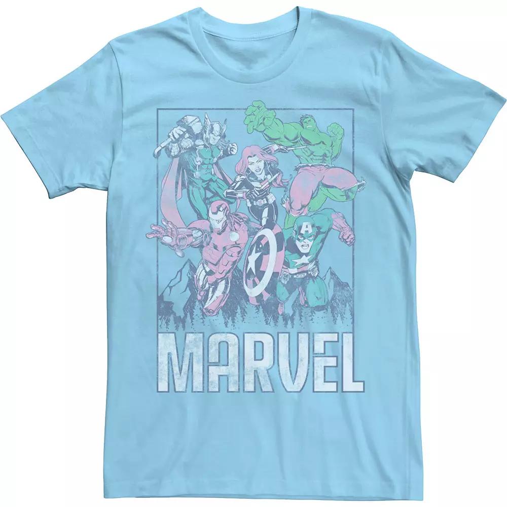 Men's Marvel Marvel Group Comic Tee, Size: 3XL, Light Blue Product Image
