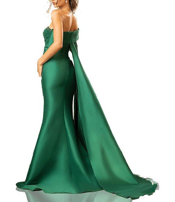Terani Couture 3D Applique One Shoulder Stretch Mikado Mermaid Gown Product Image