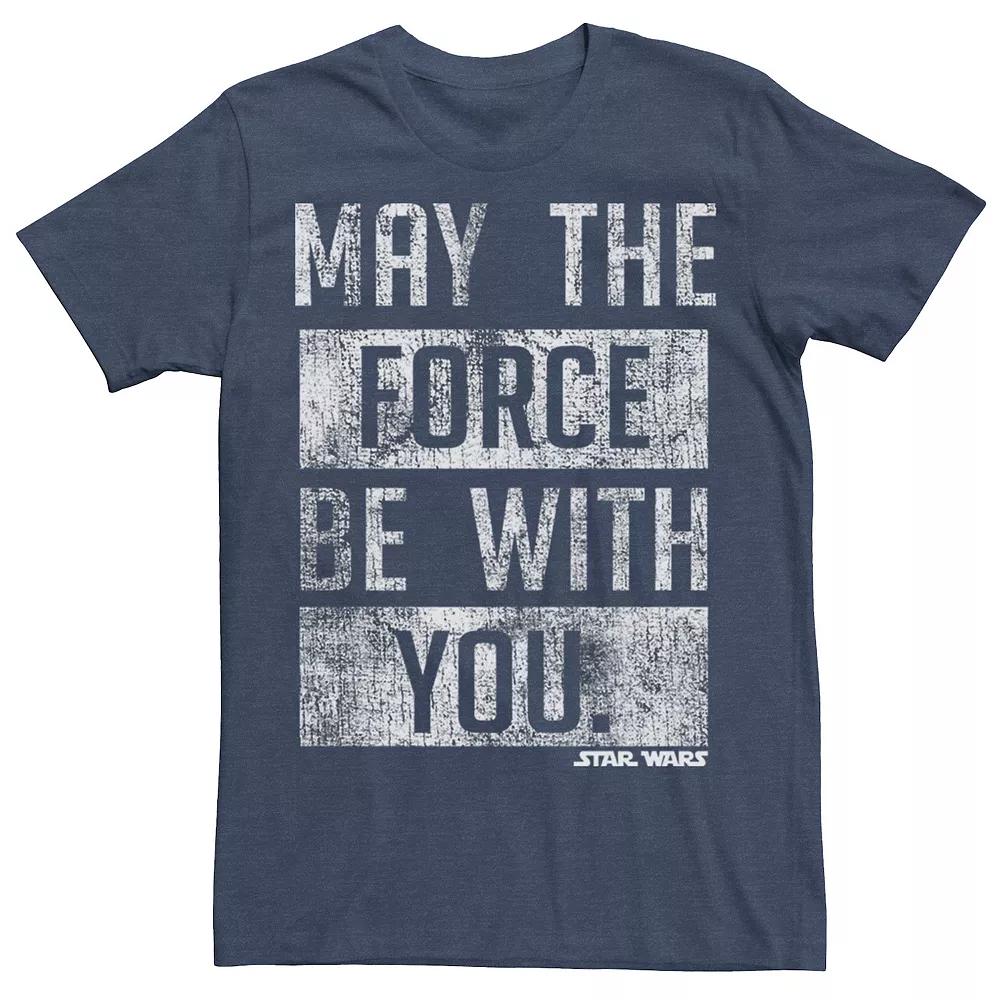 Men's Star Wars May The Force Be With You Graphic Tee, Size: Small, Navy Grey Product Image