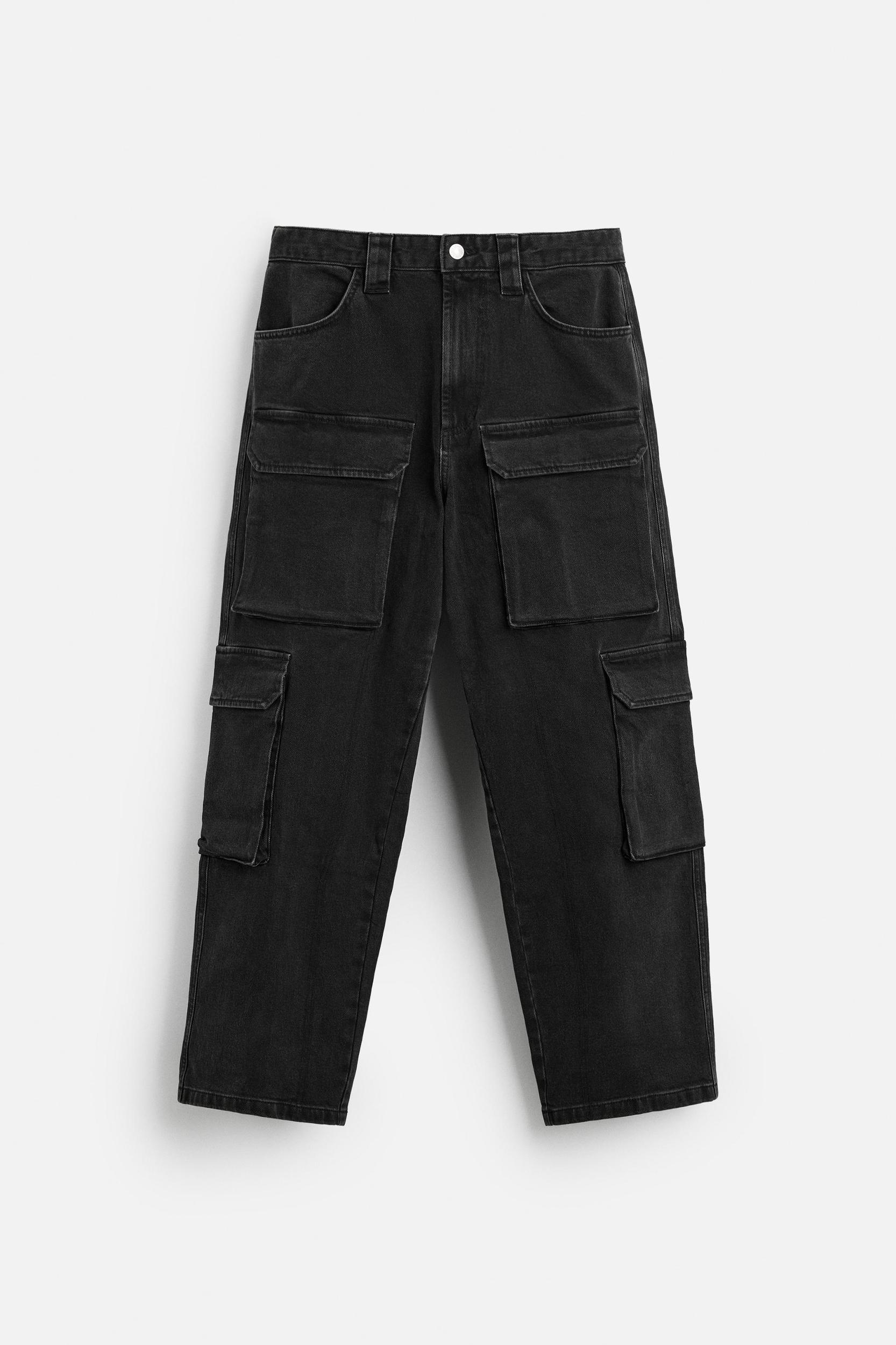 POCKET DENIM CARGO PANTS Product Image