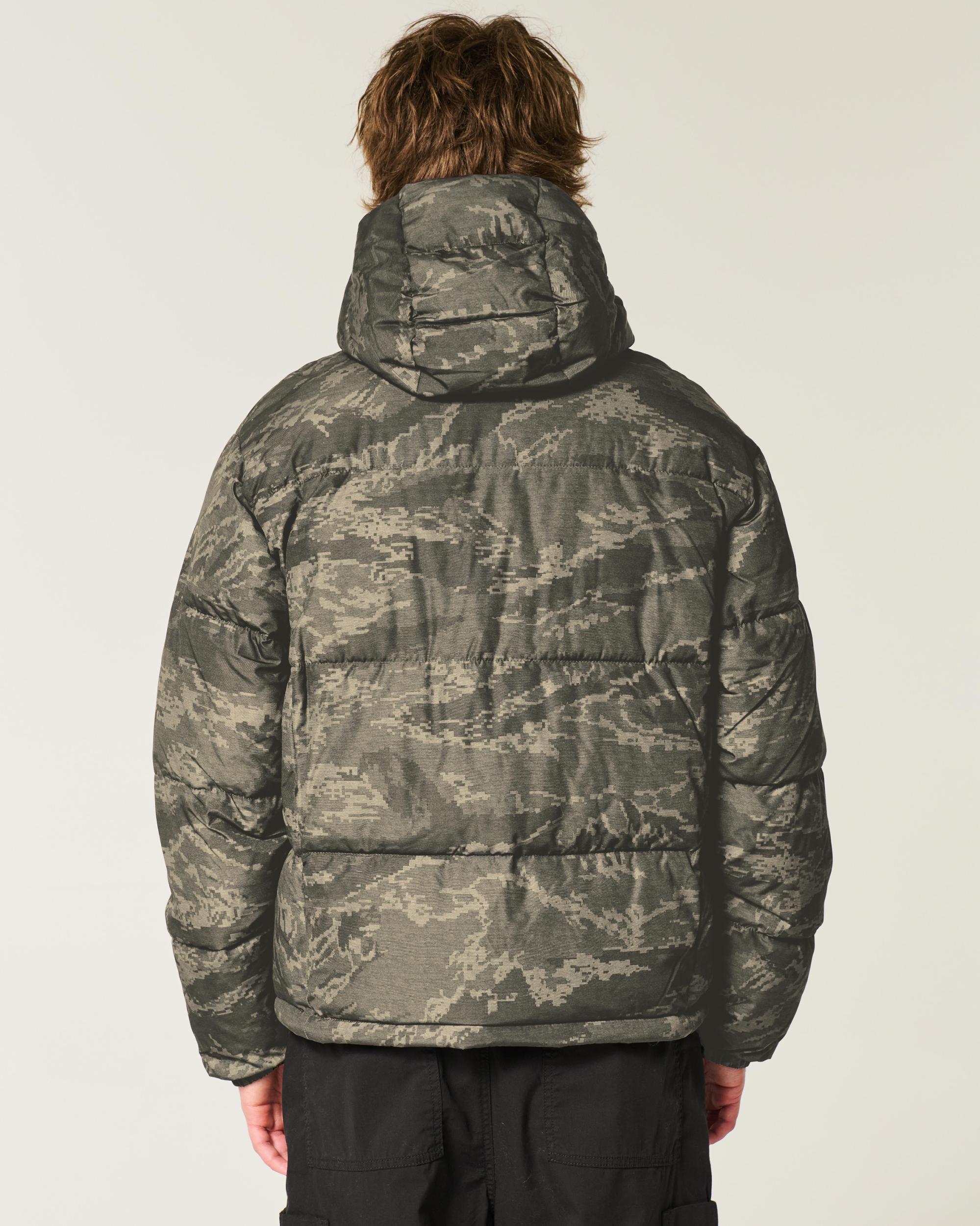 Hooded Colorblock Puffer Jacket Product Image