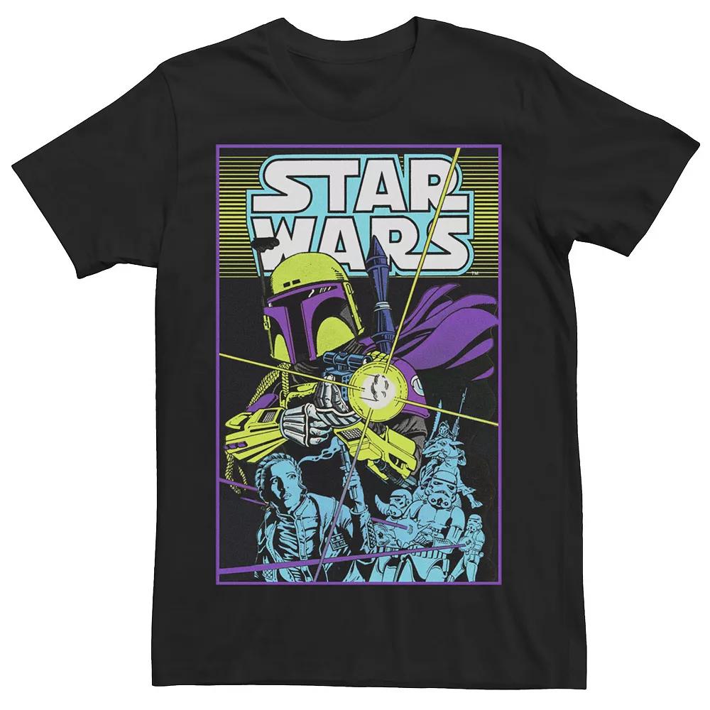 Men's Star Wars Vintage Comic Boba Fett Tee, Size: 3XL, Black Product Image