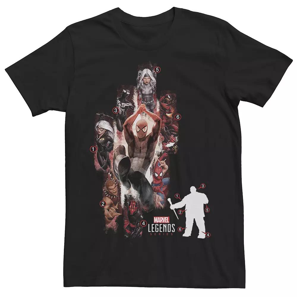 Men's Marvel Legends Series Spider-Man Build Kingpin Characters Tee, Size: Medium, Black Product Image