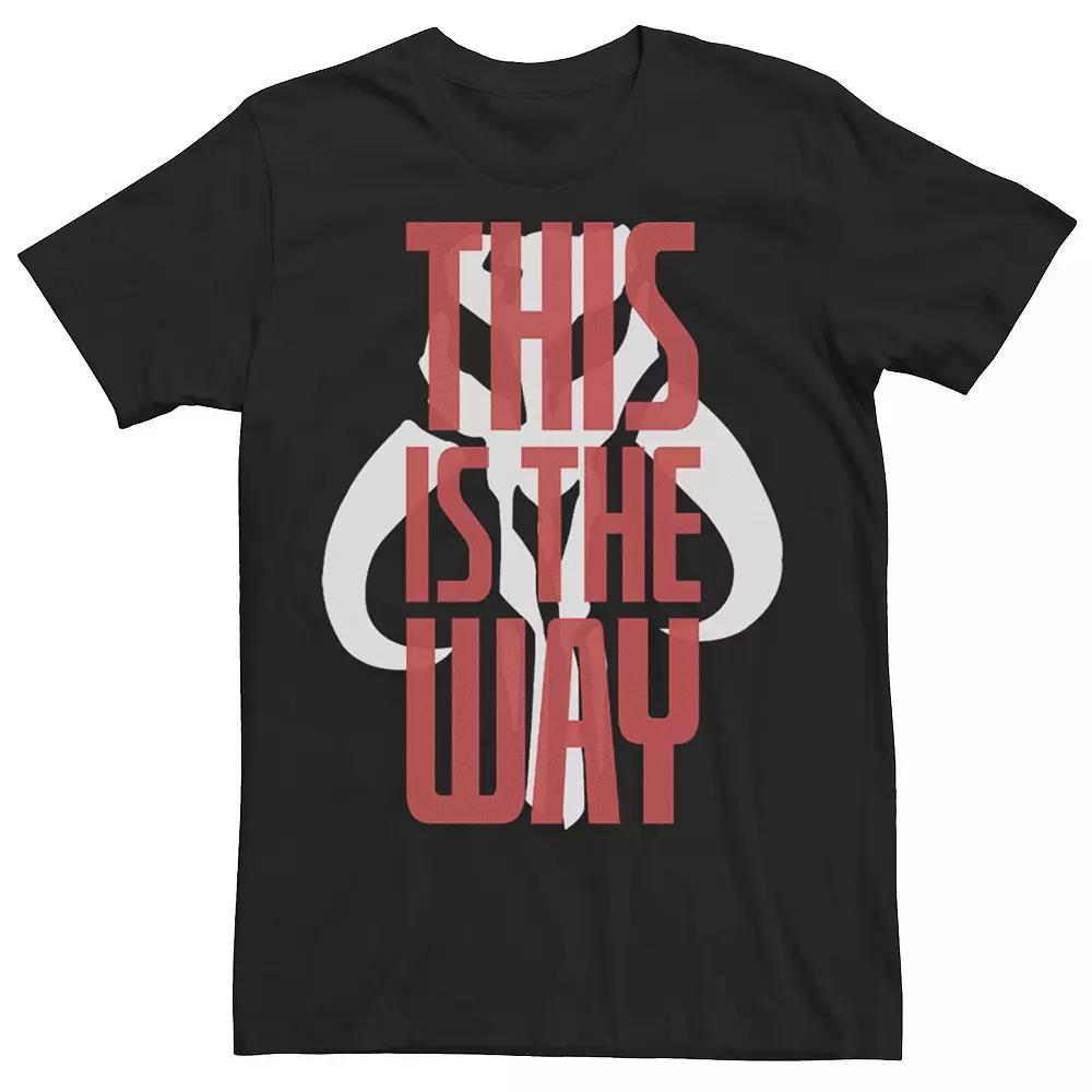 Men's Star Wars The Mandalorian This Is The Way Red Text Overlay Tee,  Product Image