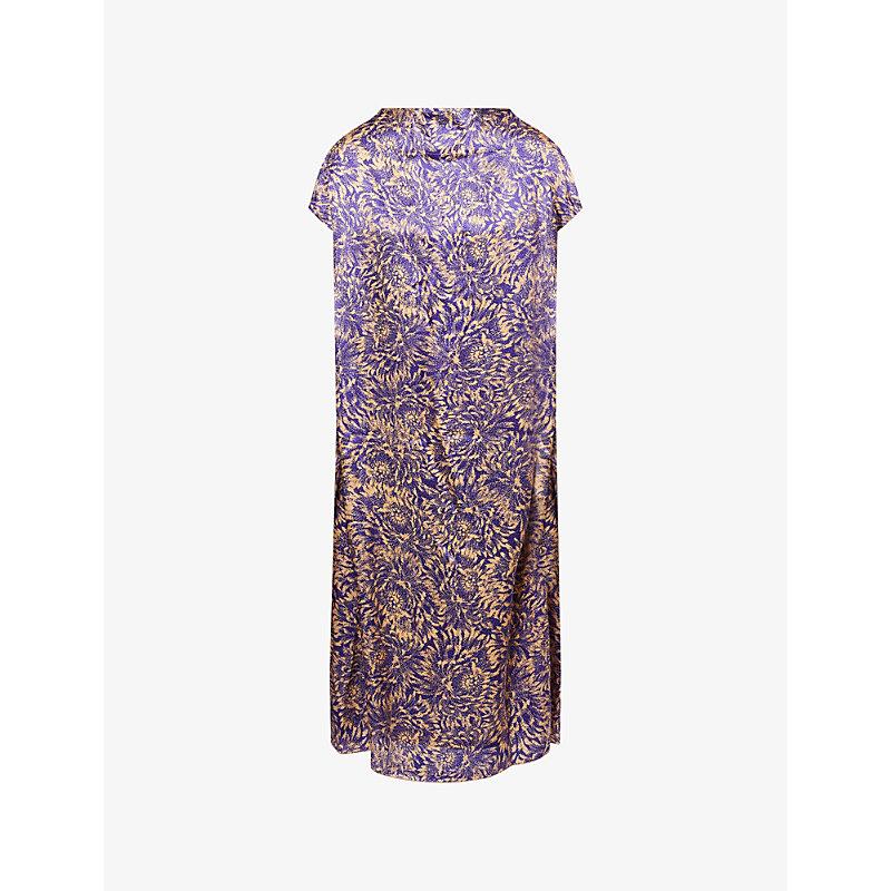DRIES VAN NOTEN Womens Peach Diria Printed Silk Midi Dress In Orange Product Image