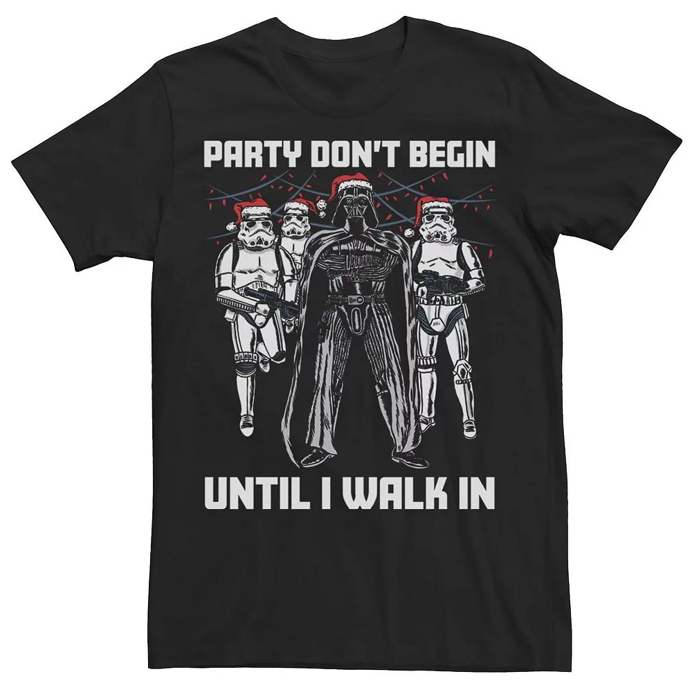 Men's Star Wars Santa Vader Party When I Walk In Christmas Tee, Size: 3XL, Black Product Image