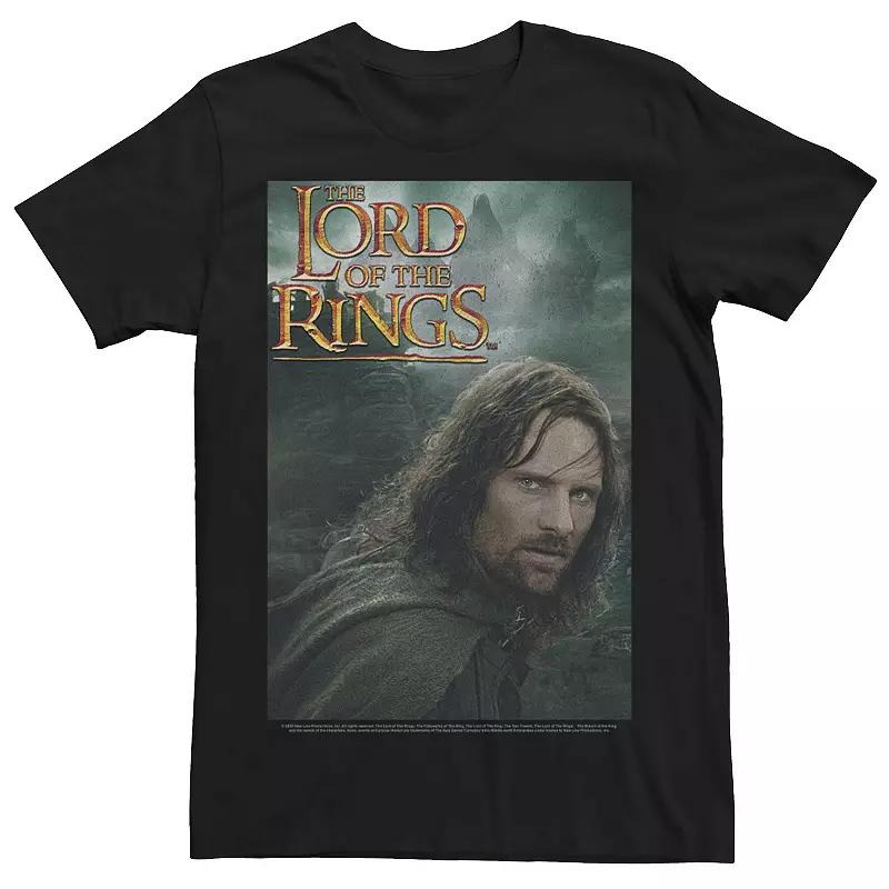 Men's Lord Of The Rings Aragon Poster Photo Real Tee,  Product Image