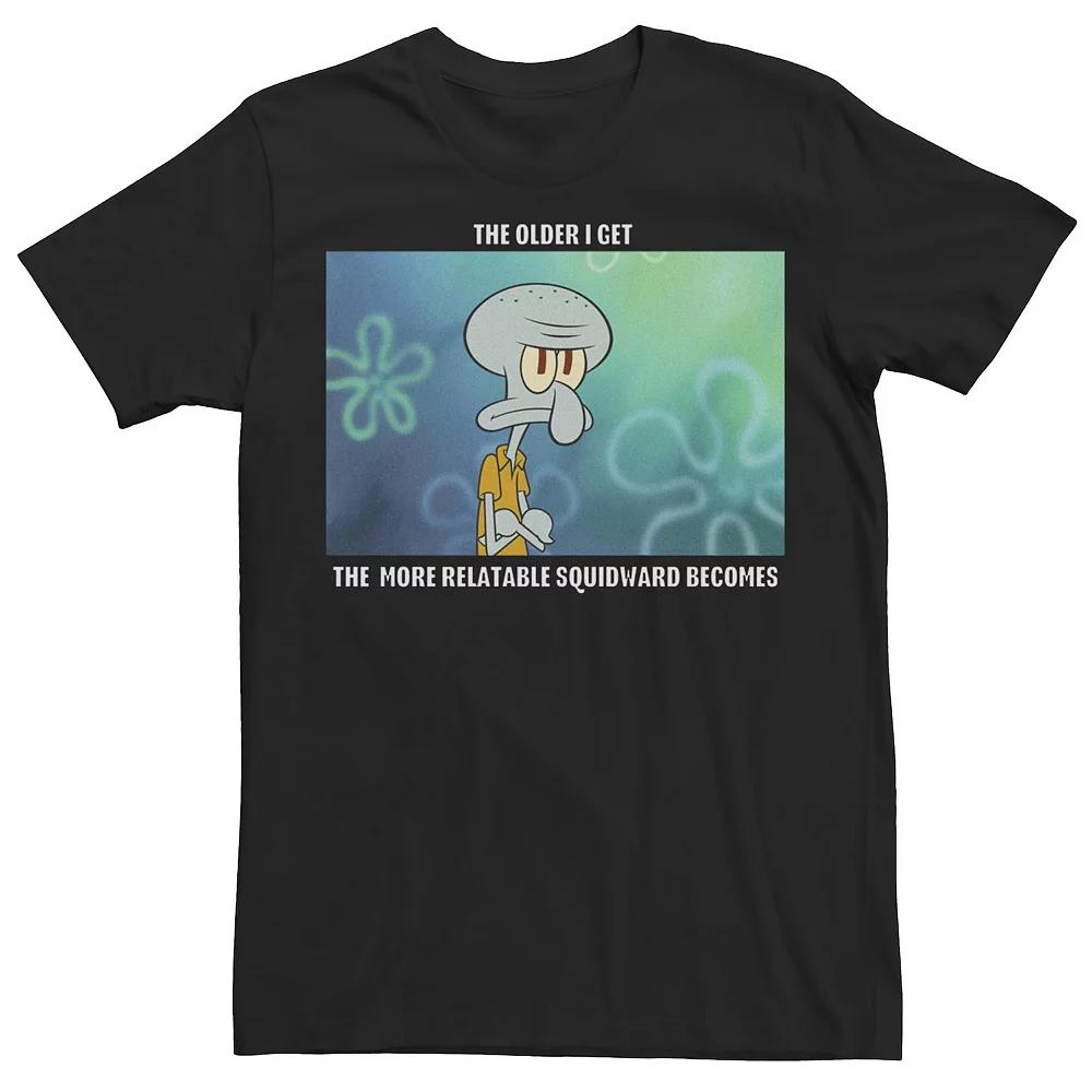 Men's SpongeBob SquarePants Relable Squidward Meme Short Sleeve Tee, Size: XL, Black Product Image
