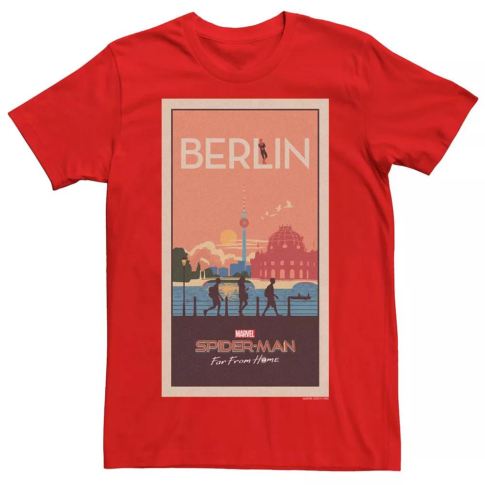 Men's Marvel Spider-Man Far From Home Berlin Abstract Movie Poster Graphic Tee, Size: Large, Red Product Image