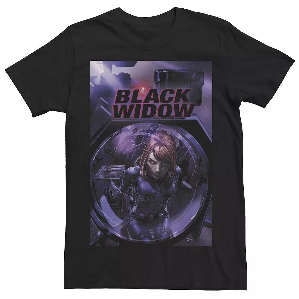 Men's Marvel Black Widow No Restraints Play Comic Book Cover Tee,  Product Image
