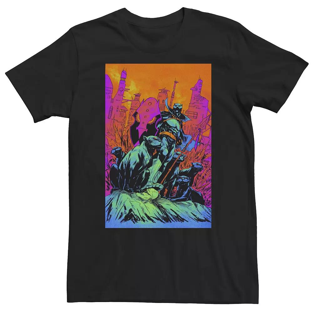 Big & Tall Marvel Black Panther Comic Neon Poster Tee, Men's,  Product Image