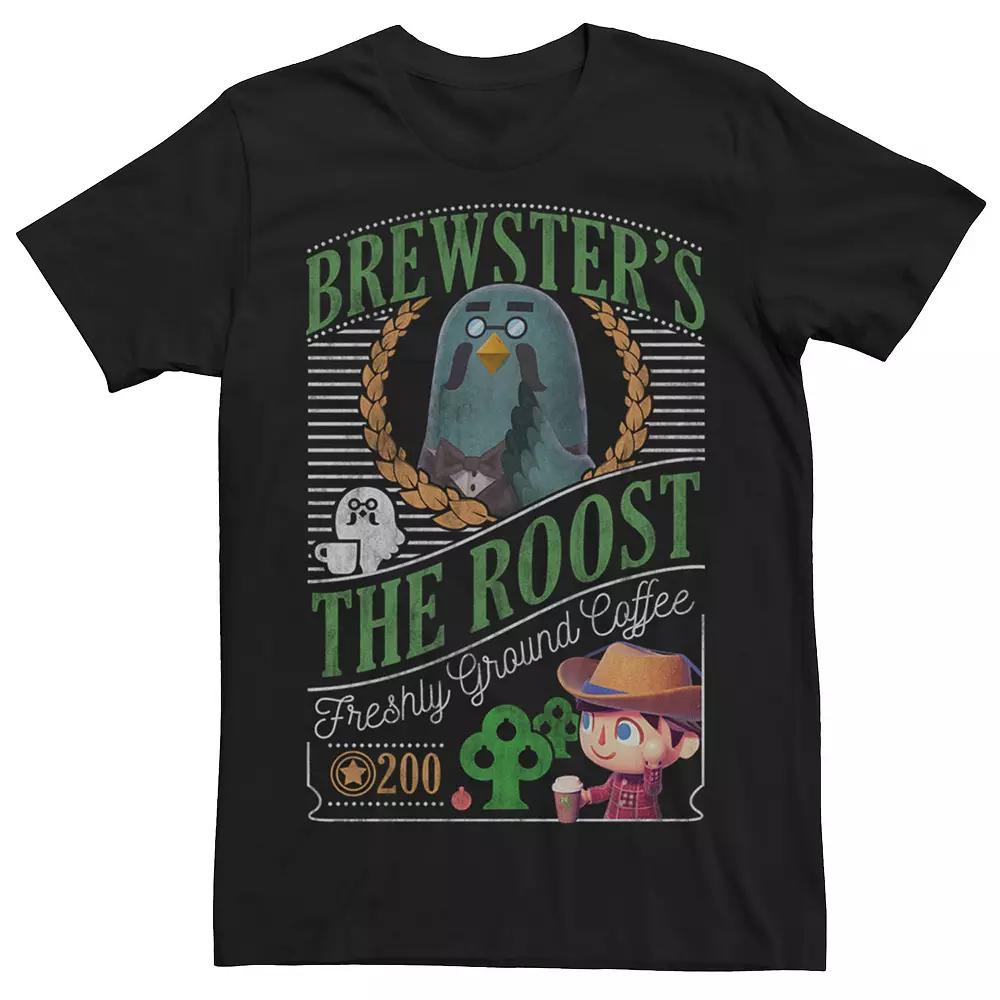 Men's Nintendo Animal Crossing Brewster's The Roost Tee, Size: XXL, Black Product Image