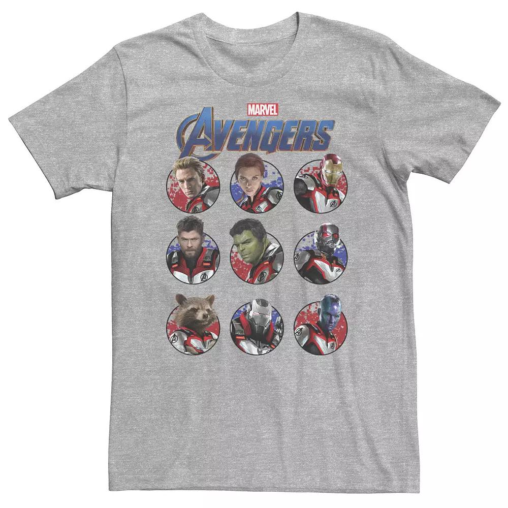 Big & Tall Marvel Avengers Endgame Main Cast Circles Tee, Men's,  Product Image