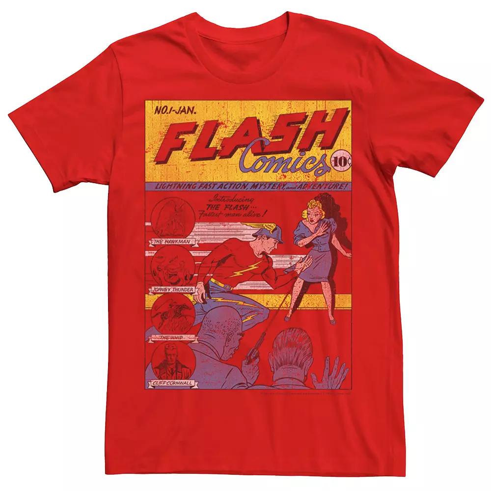 Men's DC Comics The Flash Retro Comic Cover Tee,  Product Image