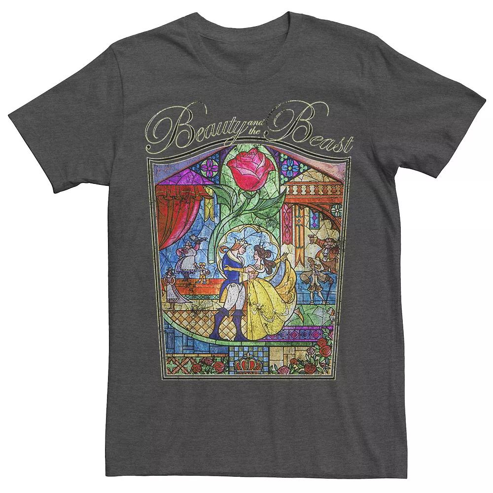 Disney's Beauty And The Beast Stained Glass Poster Men's Tee,  Product Image