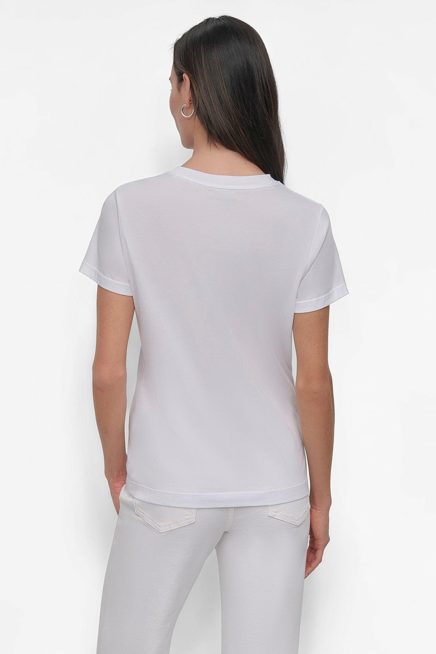 DKNY RHINESTONE STUD LOGO TEE Product Image