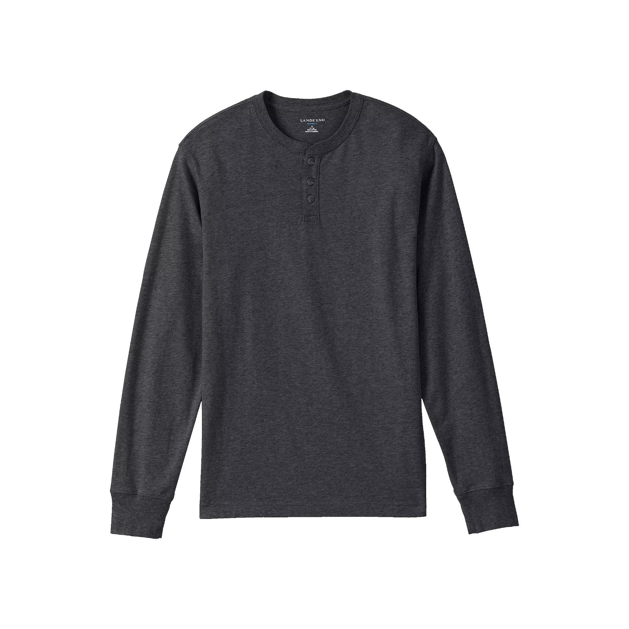 Big & Tall Lands' End Super-T Henley, Men's,  Product Image