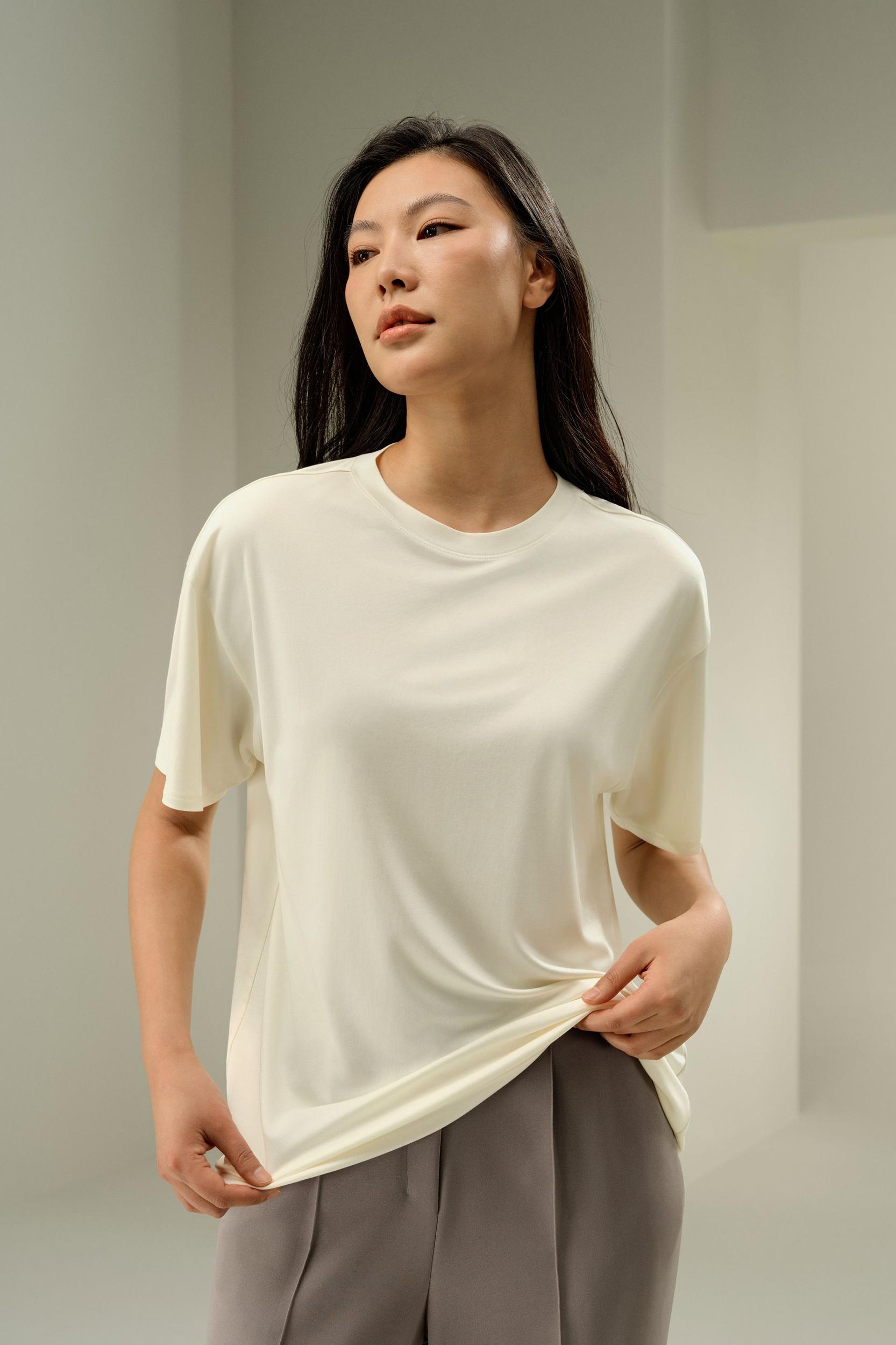 Oversized Silk Jersey Tee Product Image