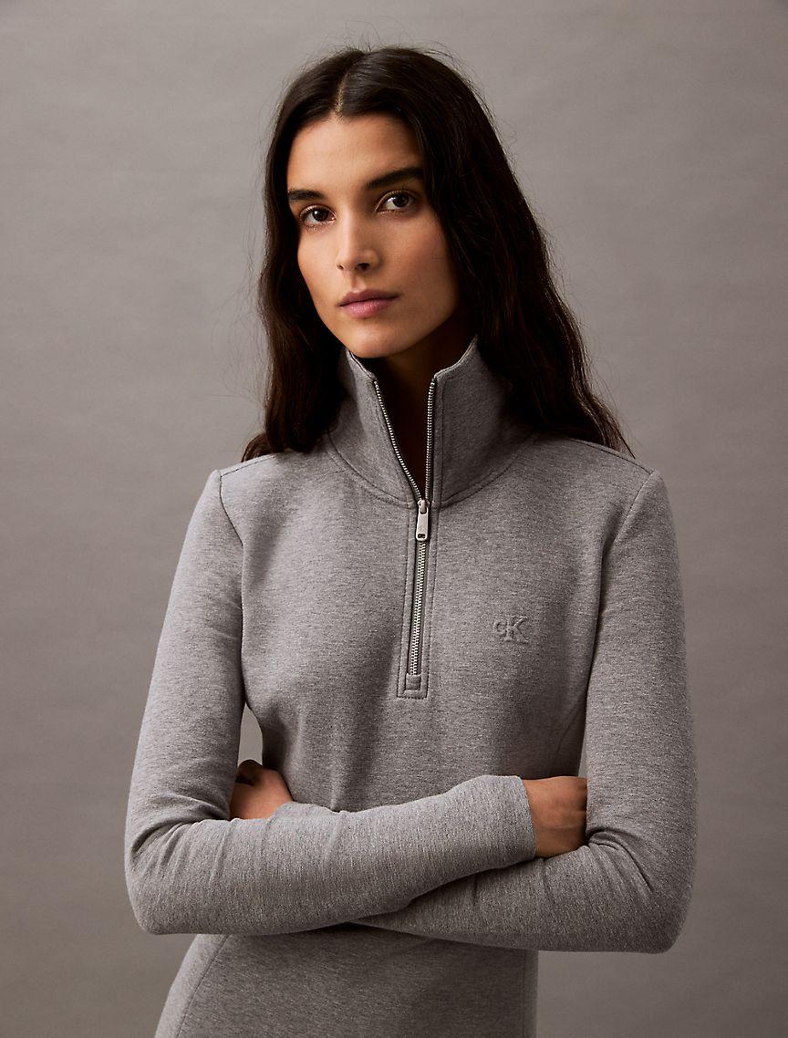 Scuba Zip Collar Mini Dress Product Image