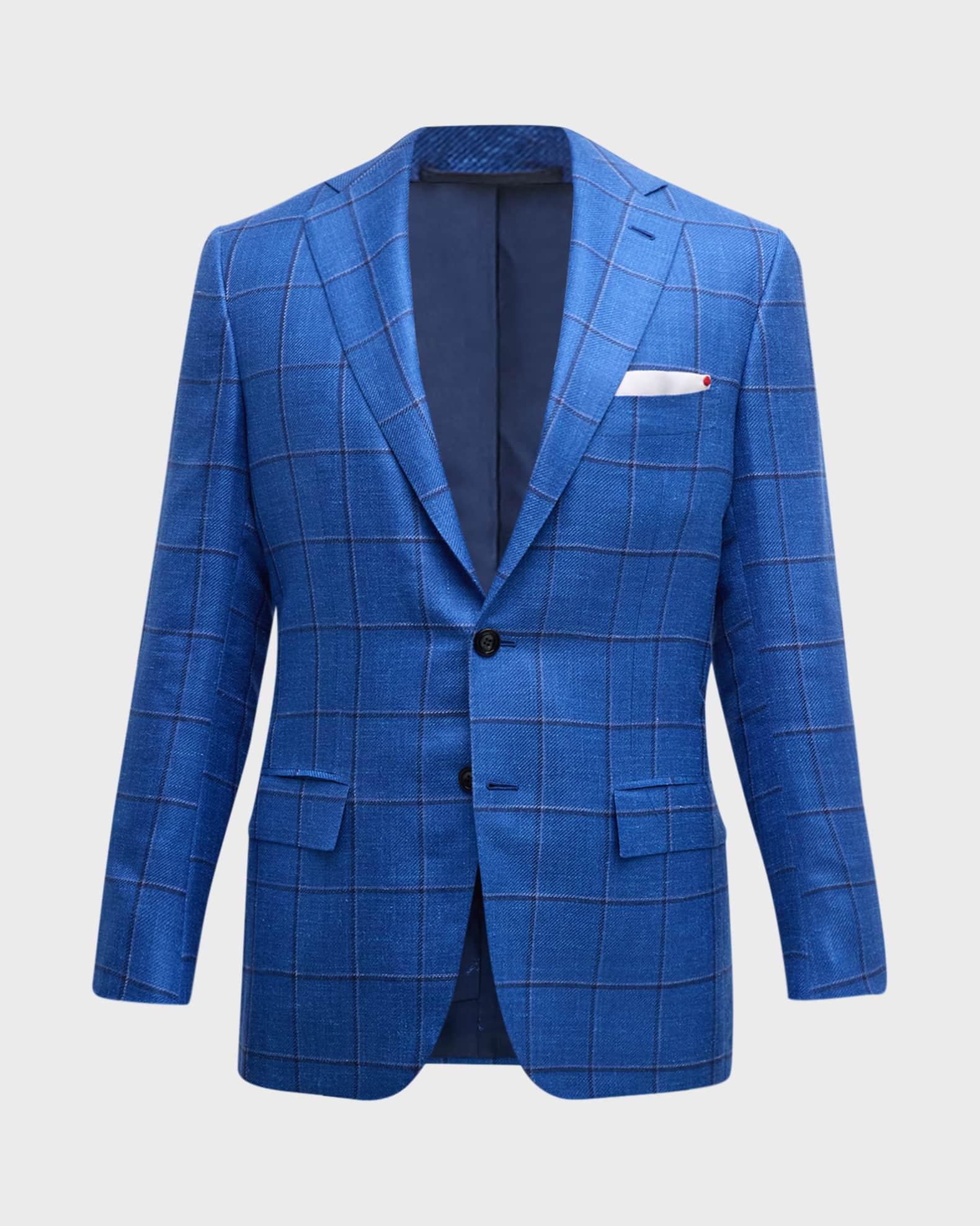 Men's Windowpane Cashmere-Blend Sport Coat Product Image