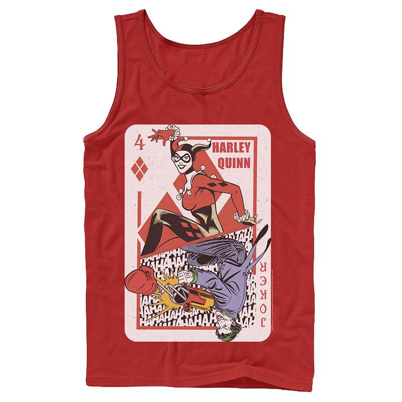 Mens DC Comics Harley Quinn Joker Playing Card Tank Top, Men's,  Product Image