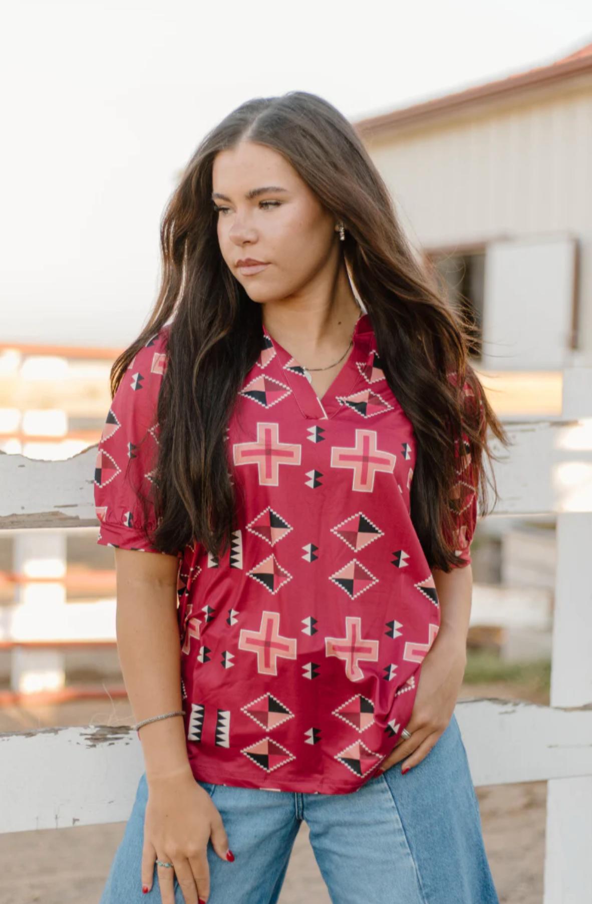 Sterling Kreek Berry Aztec Top Product Image