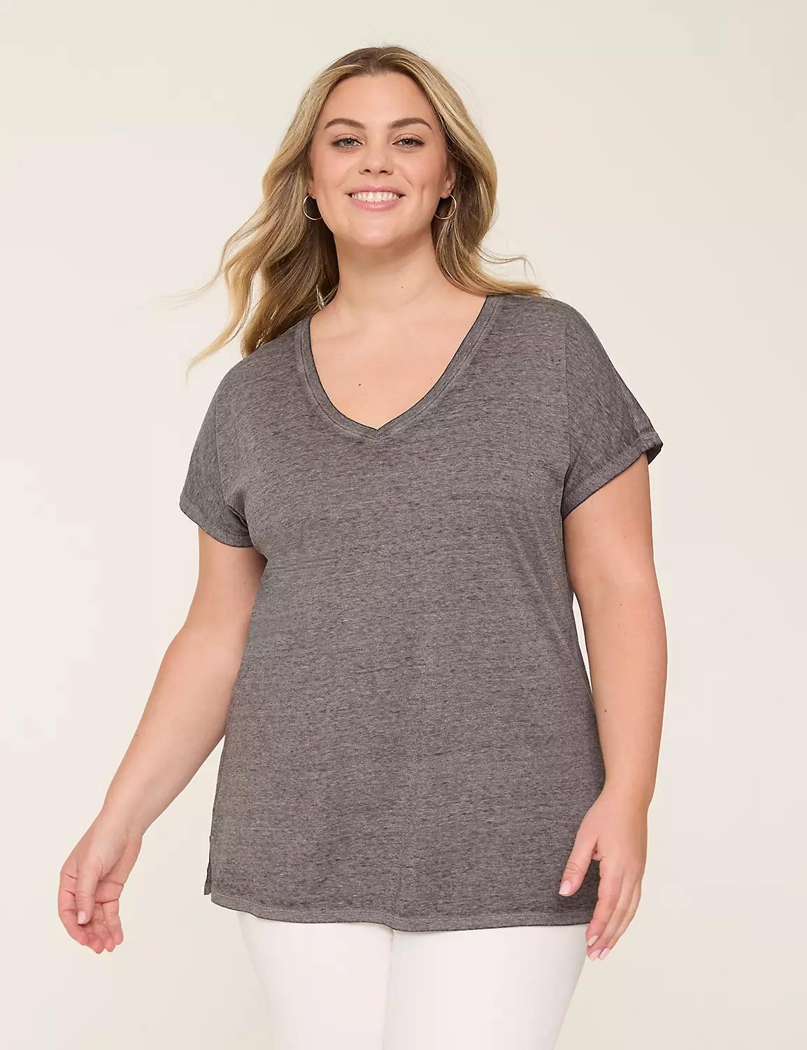 Dolman-Sleeve V-Neck Tee Product Image