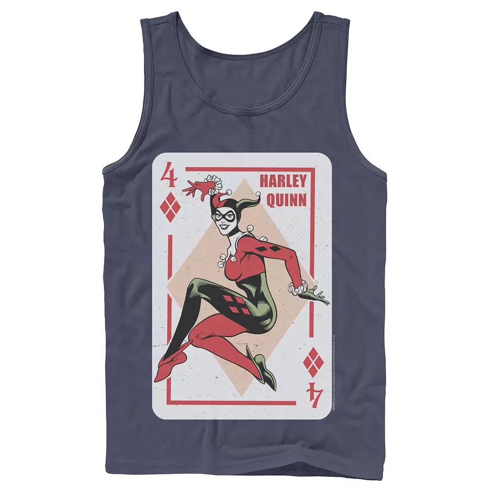 Men's DC Comics Harley Quinn Playing Card Tank Top,  Product Image