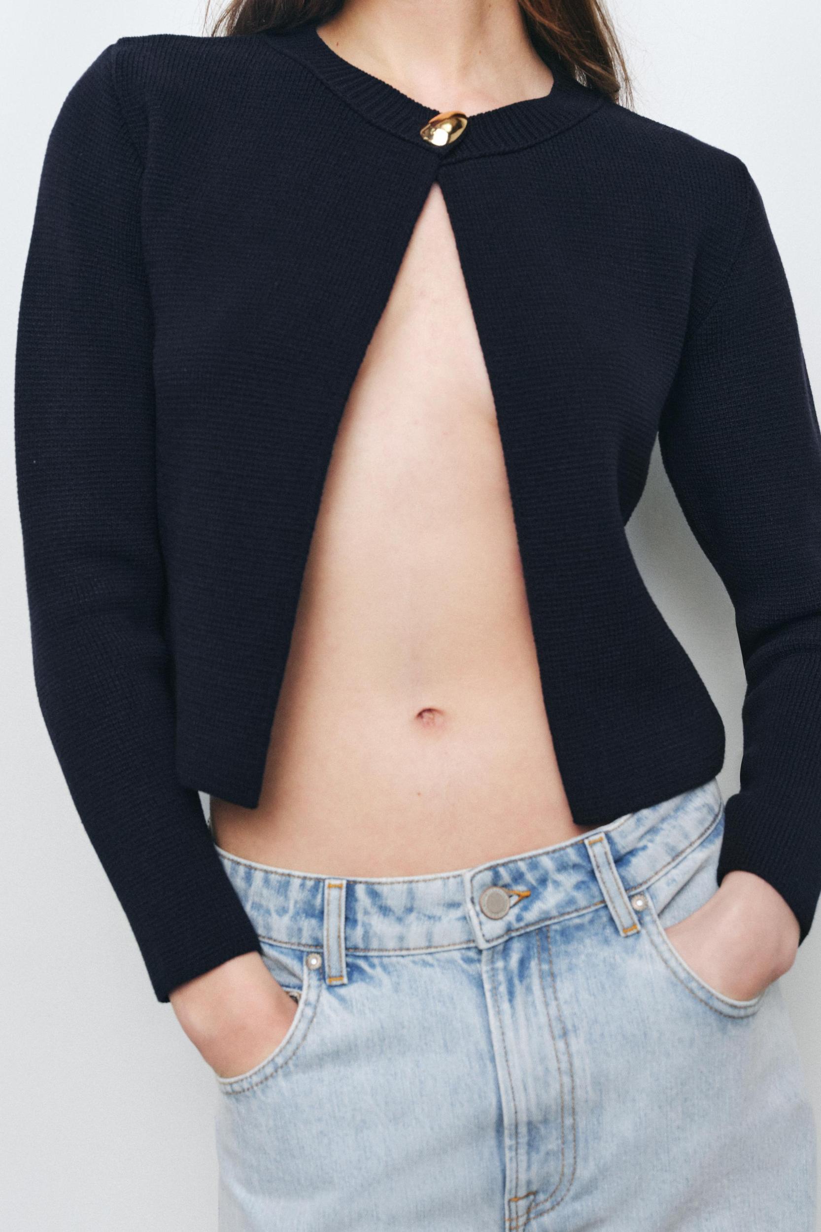 GOLDEN BUTTON KNIT CARDIGAN Product Image