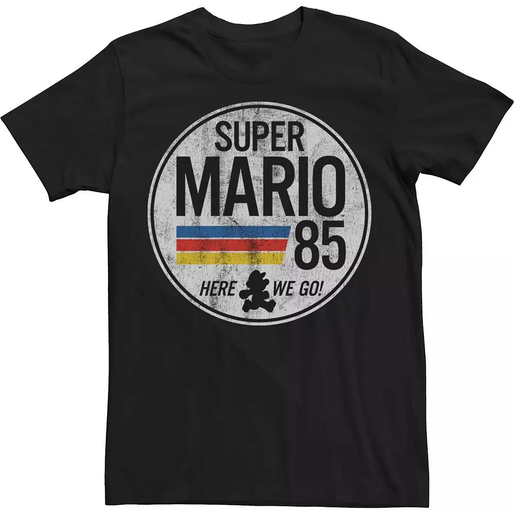 Big & Tall Nintendo Mario Is Go Crest Shield Logo Tee, Men's,  Product Image