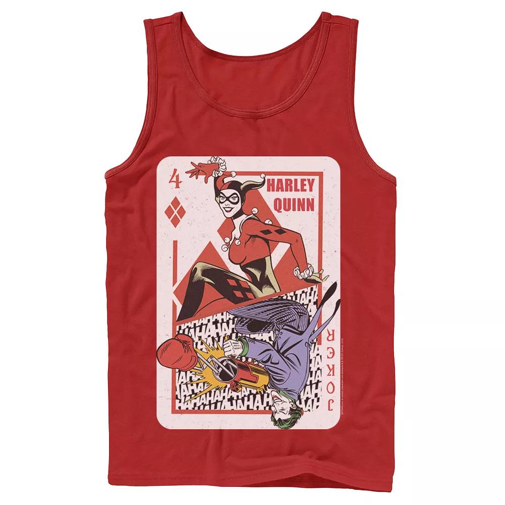 Mens DC Comics Harley Quinn Joker Playing Card Tank Top, Men's,  Product Image