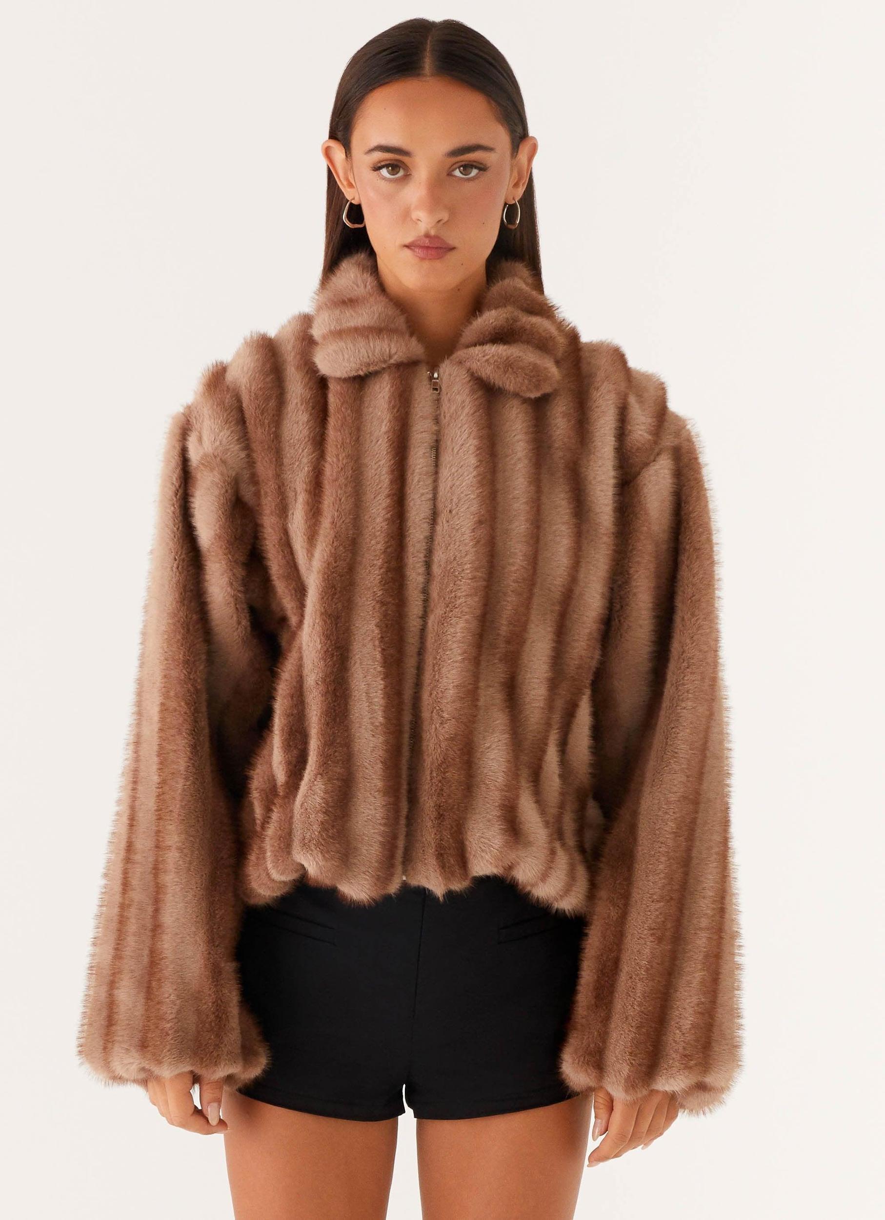 Naylor Faux Fur Jacket - Brown Product Image