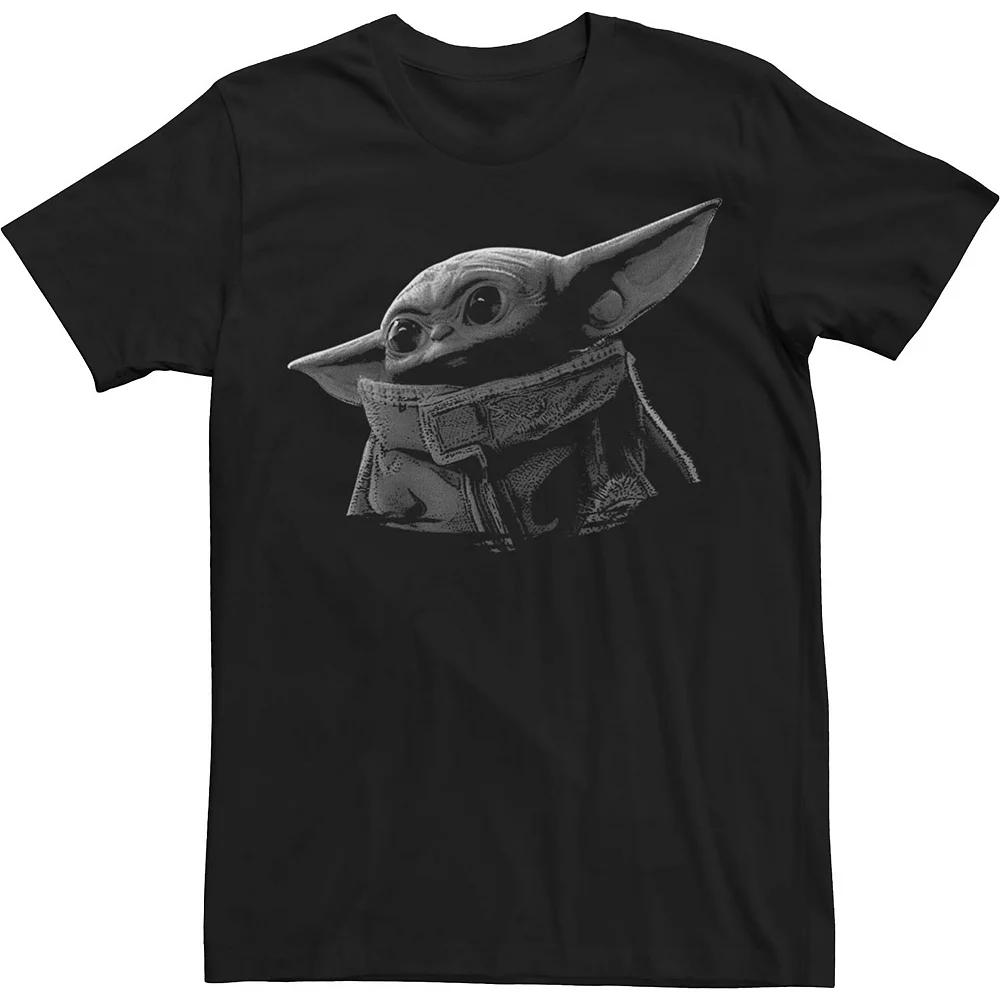 Big & Tall Star Wars The Mandalorian The Child Black & Grey Portrait Tee, Men's,  Product Image