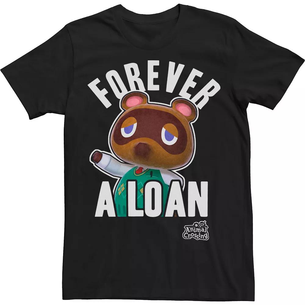 Big & Tall Nintendo Animal Crossing Tom Nook Forever A Loan Tee, Men's, Size: XXL Tall, Black Product Image
