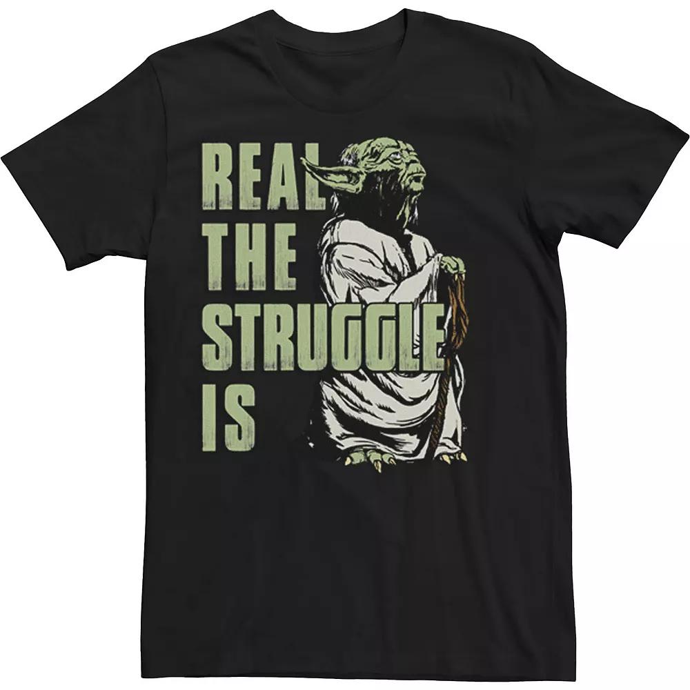 Men's Star Wars Yoda Real The Struggle Is Tee,  Product Image