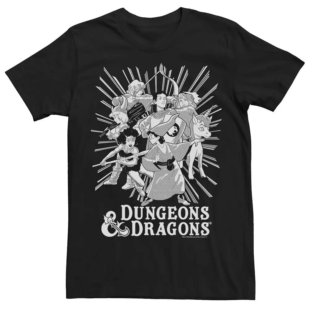 Men's Dungeons And Dragons Group Shot Dark Tones Tee, Size: Medium, Black Product Image