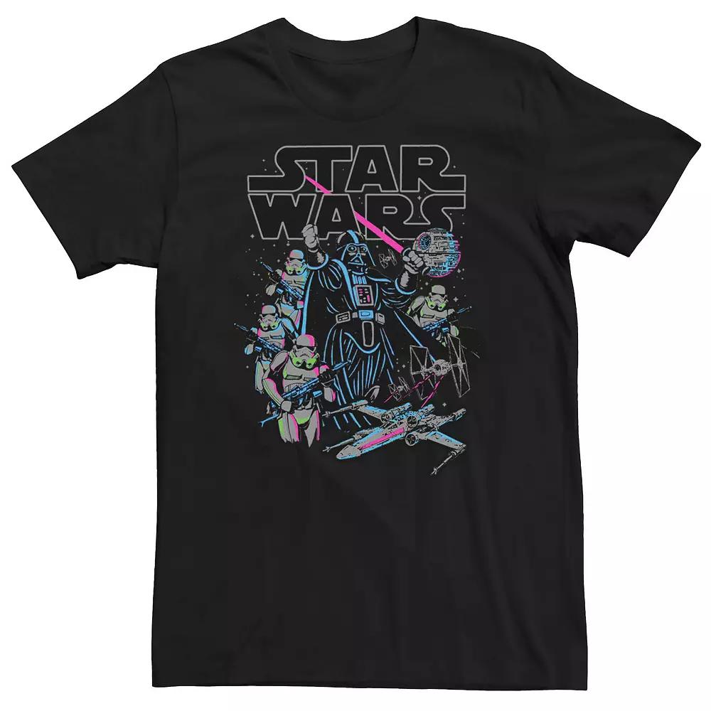 Big & Tall Star Wars Neon Vader And Stormtrooper Tee, Men's,  Product Image