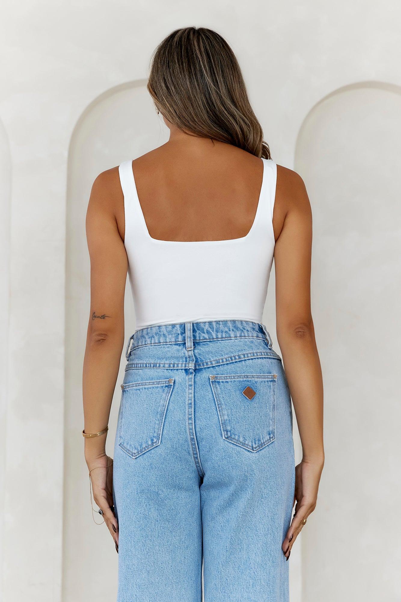 BASE  Everyday Staple Singlet Top White Product Image