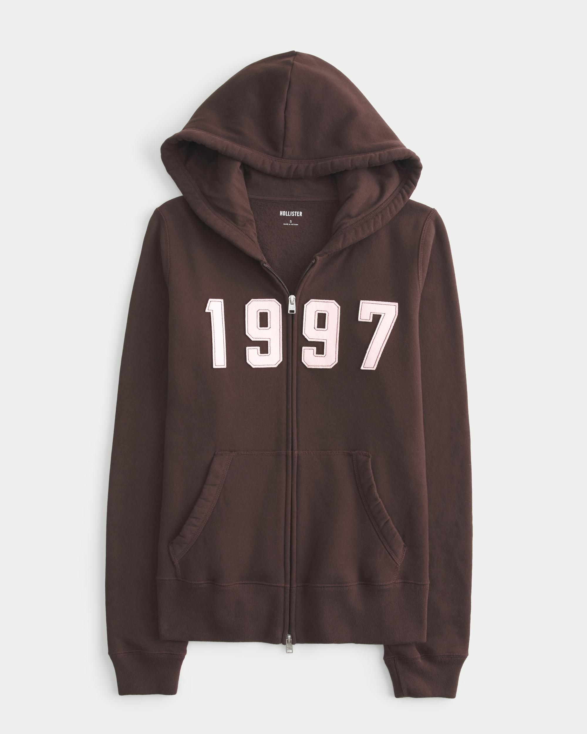 Slim Striped 1998 Graphic Zip-Up Hoodie Product Image