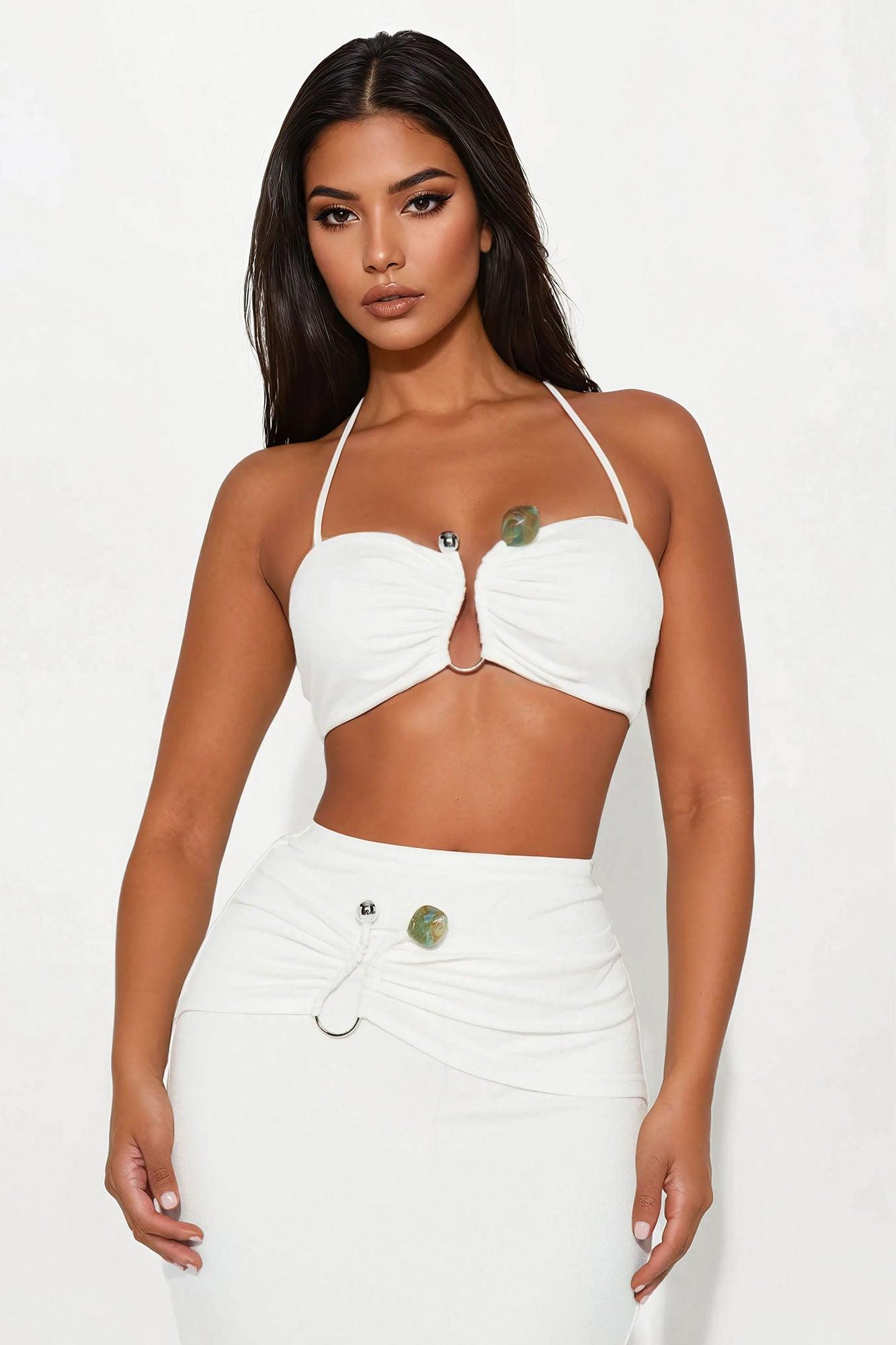 Chasing You Maxi Skirt Set - White Female Product Image
