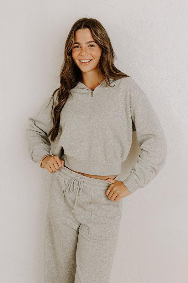Cozy Lifestyle Vintage Wash Pullover in Grey Product Image